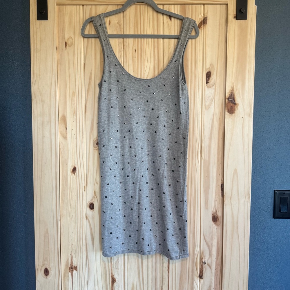 Kirrily Johnston Australia Gray Sleeveless Bodycon Studded Mini Dress AUS 12/M - Picture 7 of 10